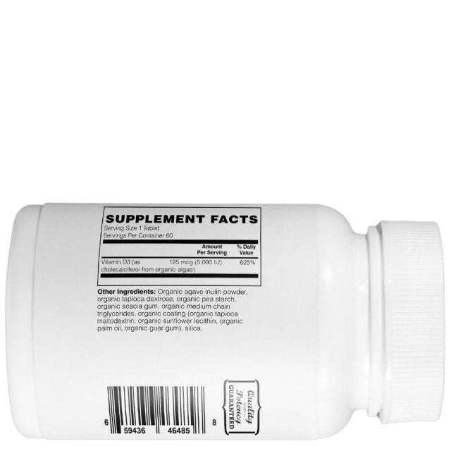 Mother Earth Supplements Organic Whole Food Vitamin D3 125mcg, 5000iu - Tablets