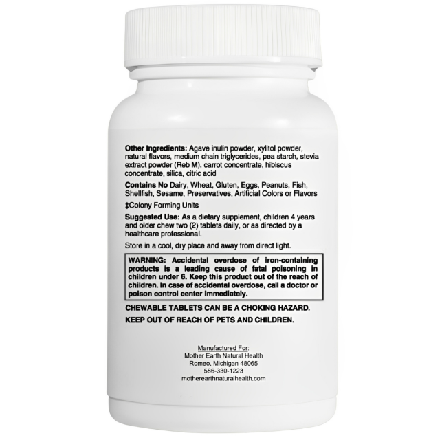 Mother Earth KIDS Kid's Multi with Acidophilus- Chewable Grape Tablets