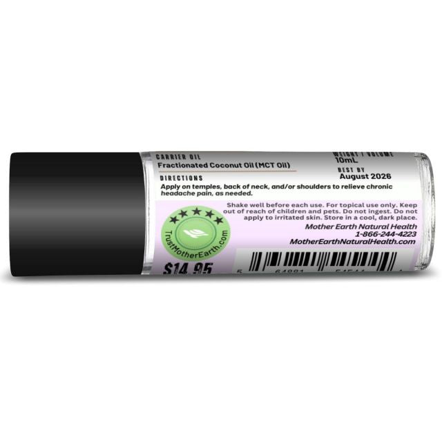 Mother Earth Natural Health Essential Oil Roll On - Severe Headache Relief