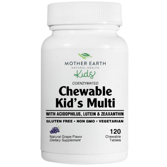 Mother Earth KIDS Kid's Multi with Acidophilus- Chewable Grape Tablets