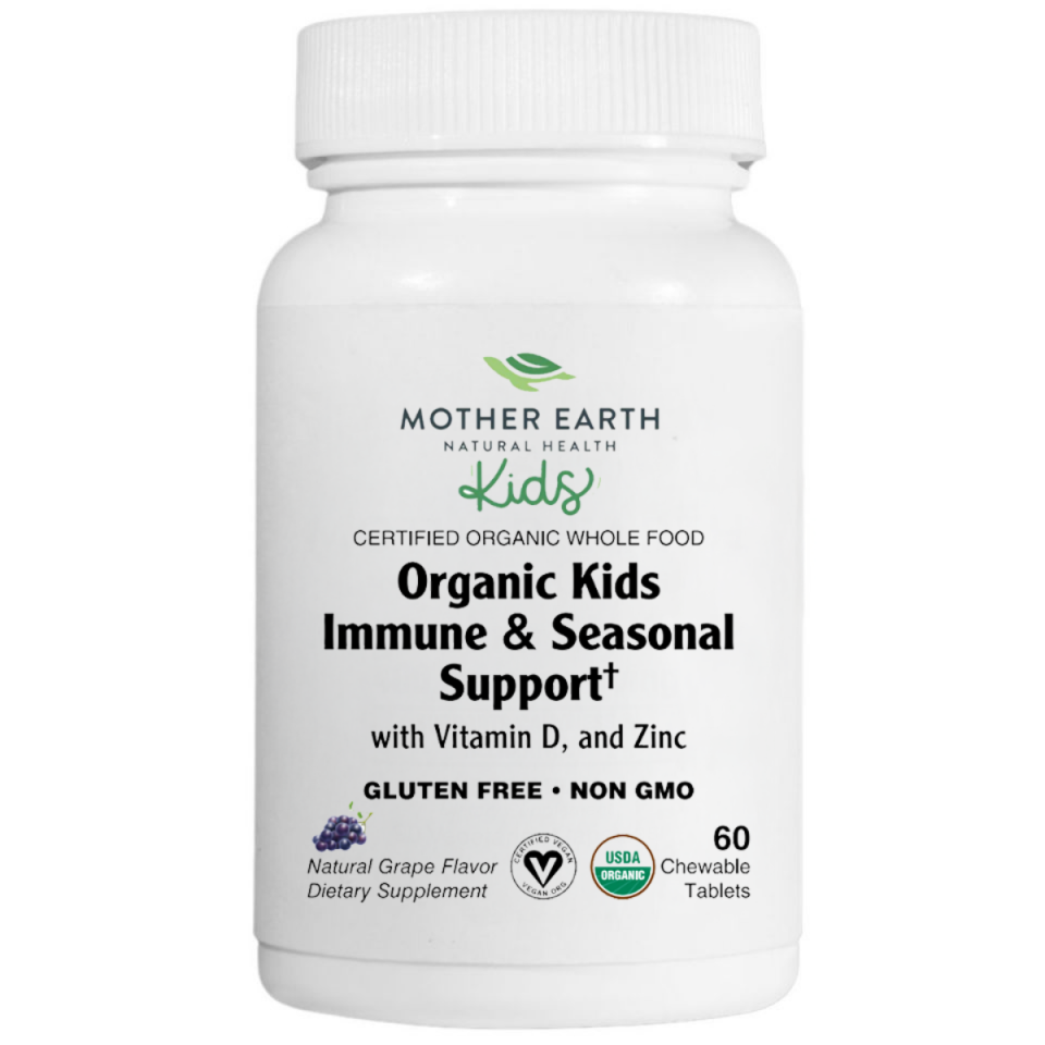 Mother Earth KIDS Organic Kids Immune & Allergy Support - Chewable Grape Tablets