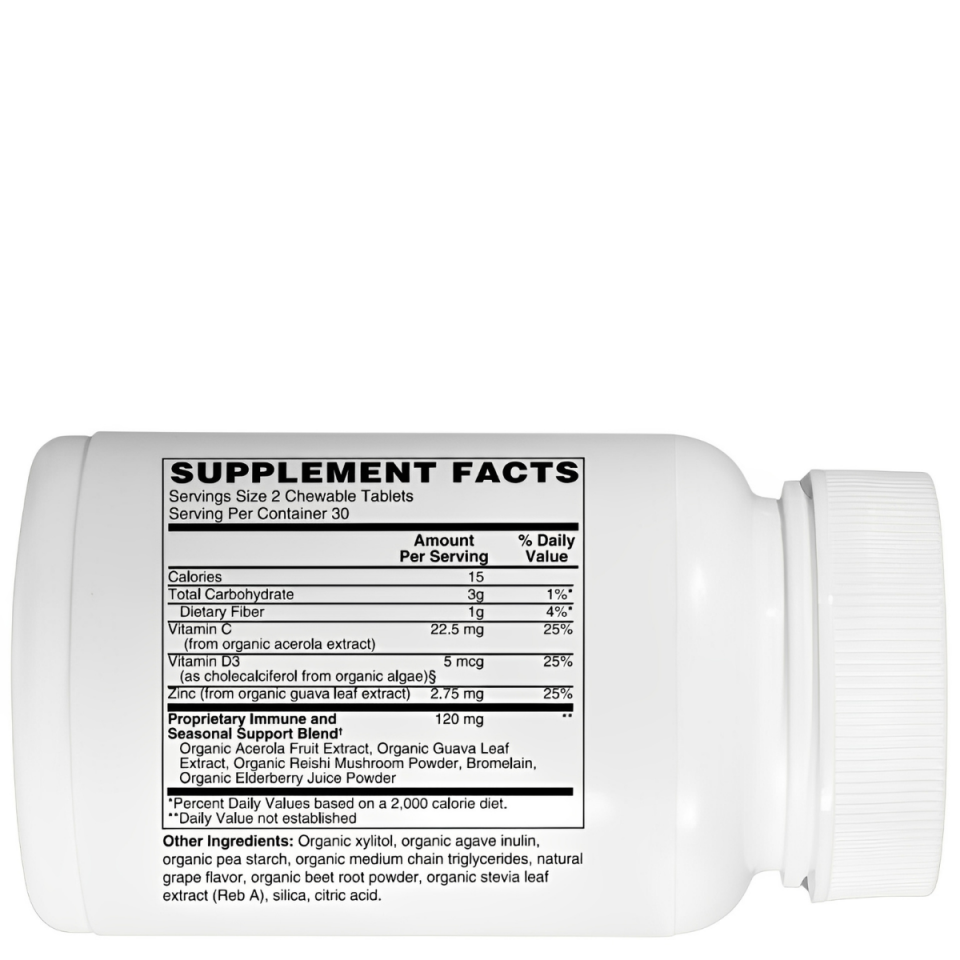 Mother Earth KIDS Organic Kids Immune & Allergy Support - Chewable Grape Tablets