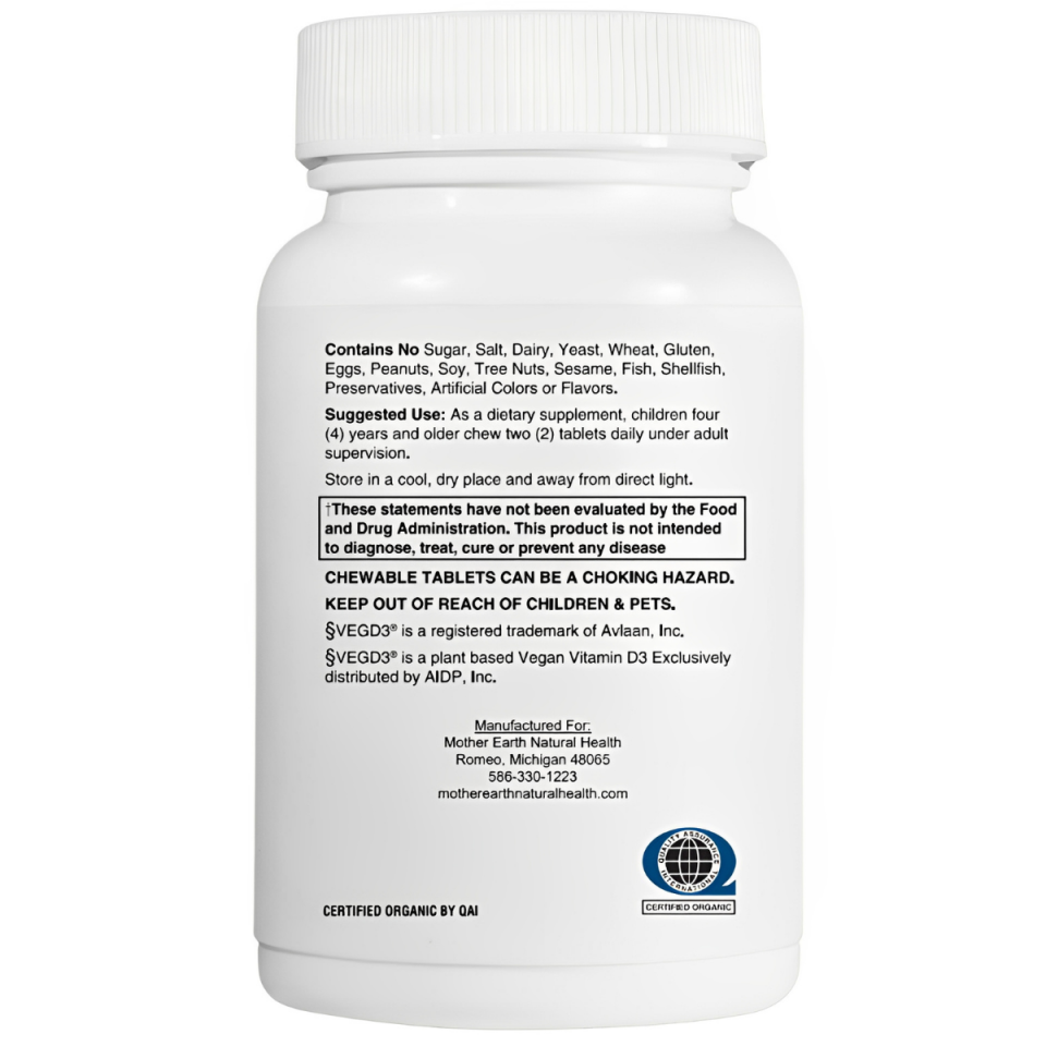 Mother Earth KIDS Organic Kids Immune & Allergy Support - Chewable Grape Tablets