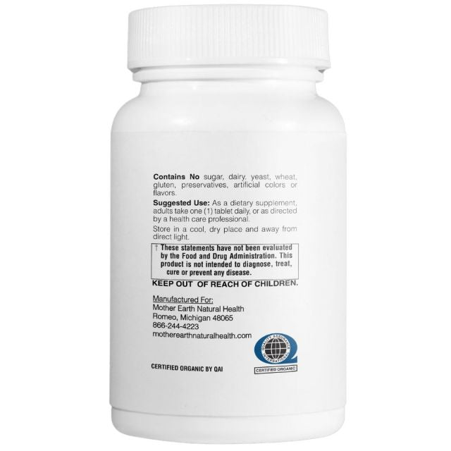 Mother Earth Supplements Organic Whole Food Vitamin D3 125mcg, 5000iu - Tablets