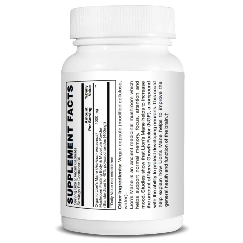 CruCare Functional Mushrooms - Organic Lion's Mane Capsules