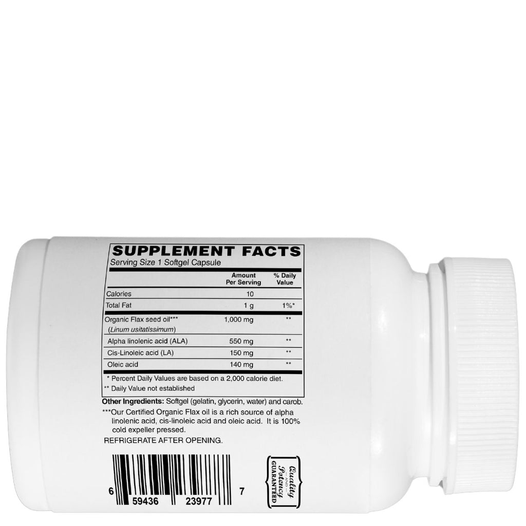 Mother Earth Supplements Flax Oil 1000mg - Softgels