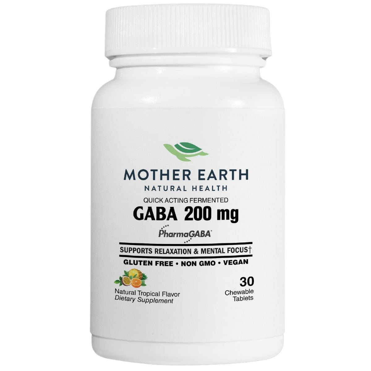 Mother Earth Supplements Gaba 200mg - Chewable Tablets