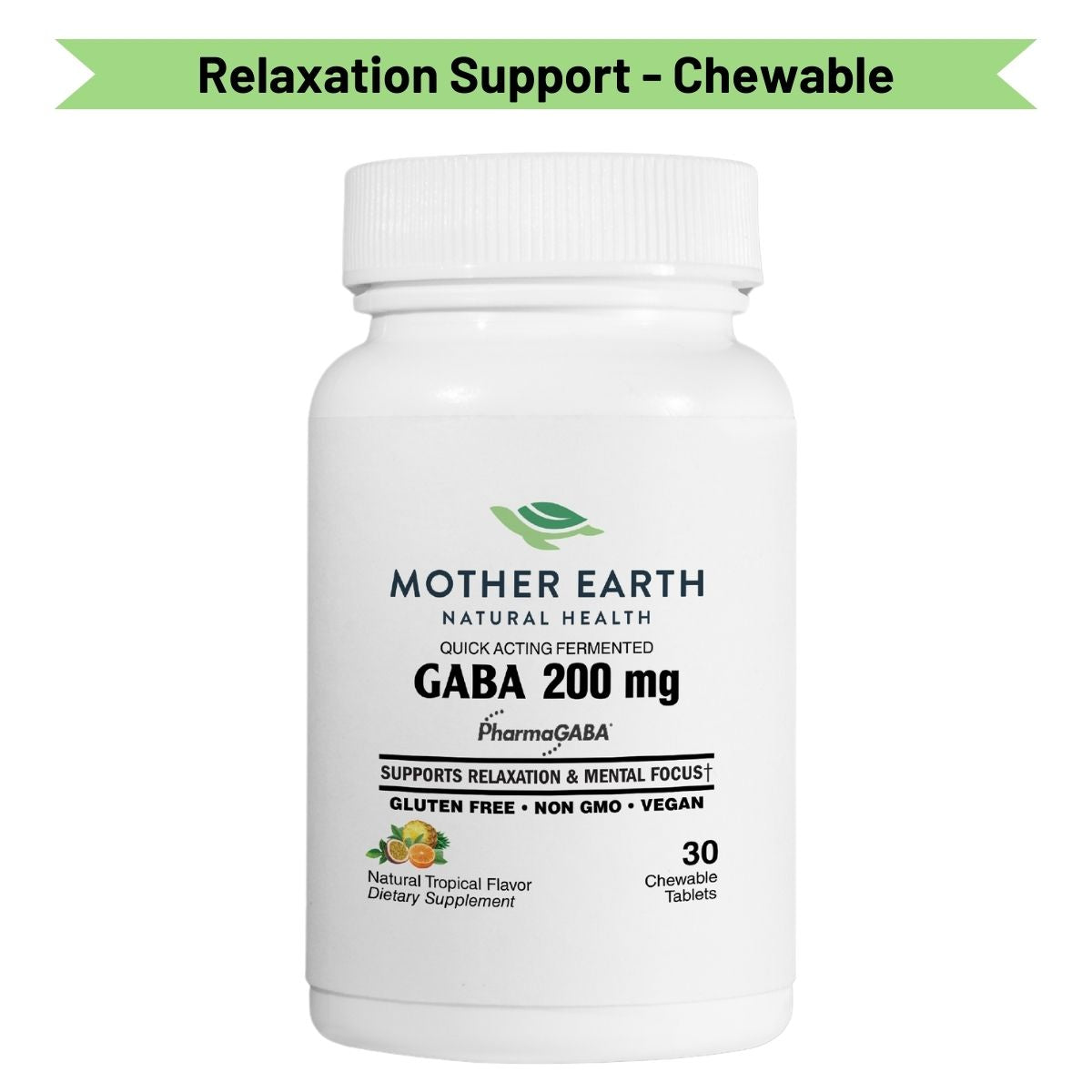 Mother Earth Supplements Gaba 200mg - Chewable Tablets