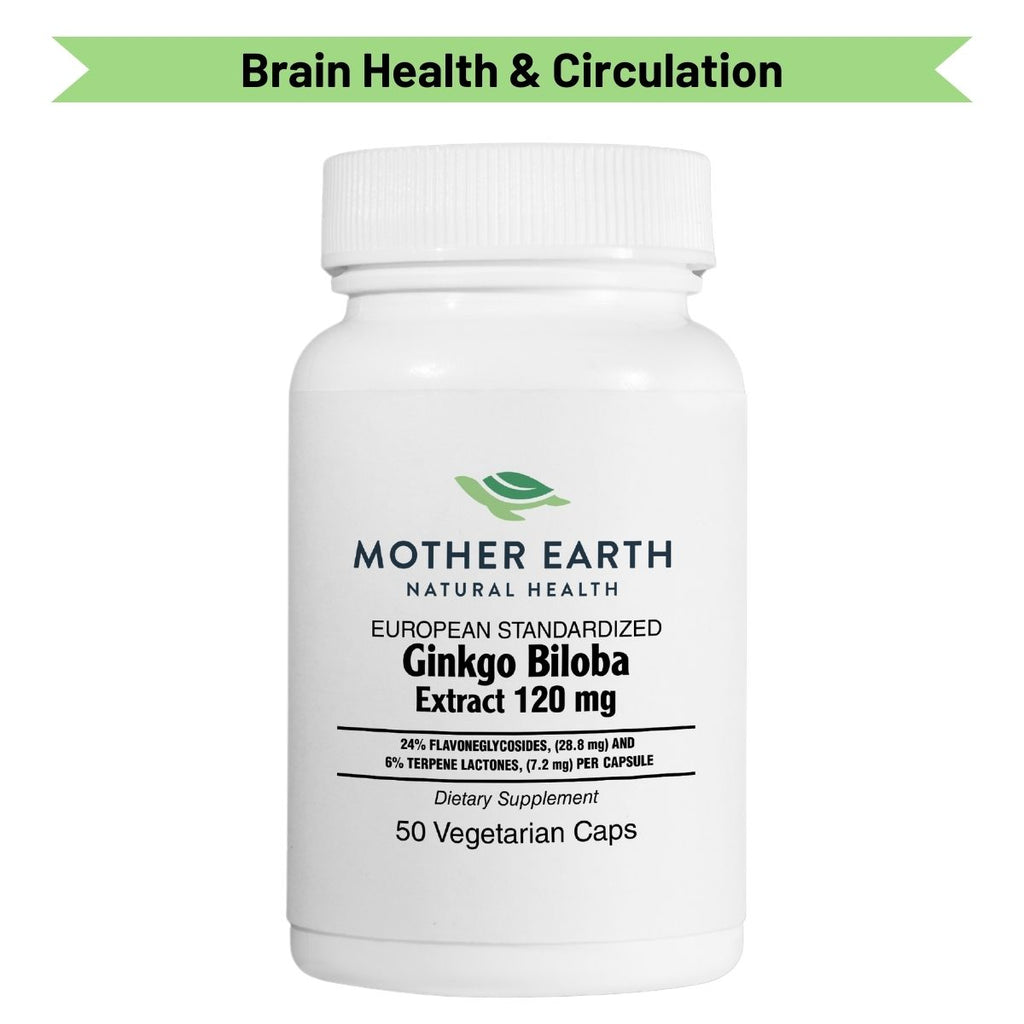 Mother Earth Supplements Ginkgo Biloba Extract 120mg - Capsules