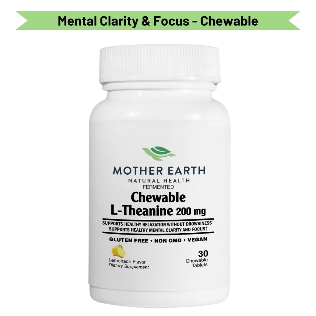 Mother Earth Supplements L-Theanine 200mg - Chewable Tablets