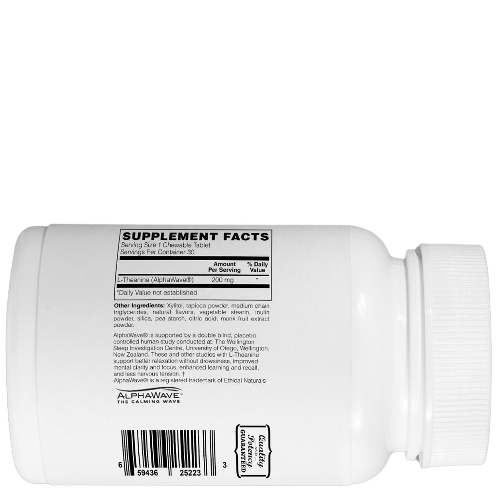 Mother Earth Supplements L-Theanine 200mg - Chewable Tablets