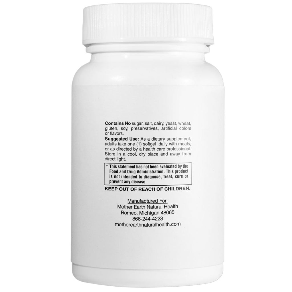 Mother Earth Supplements Vitamin D3 125mcg, 5000iu - Softgels