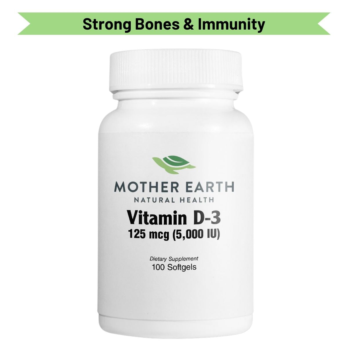 Mother Earth Supplements Vitamin D3 125mcg, 5000iu - Softgels