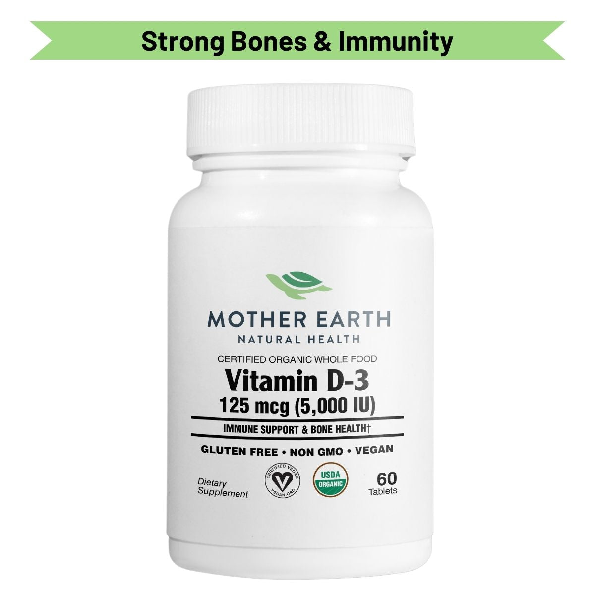 Mother Earth Supplements Vitamin D3 125mcg, 5000iu - Softgels