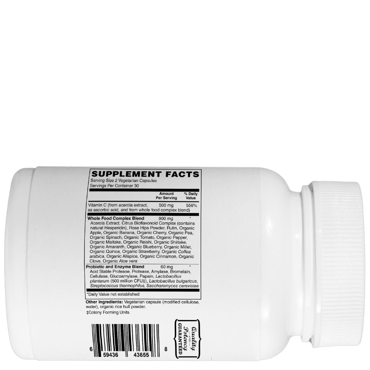 Mother Earth Supplements Whole Food Vitamin C 500mg - Capsules