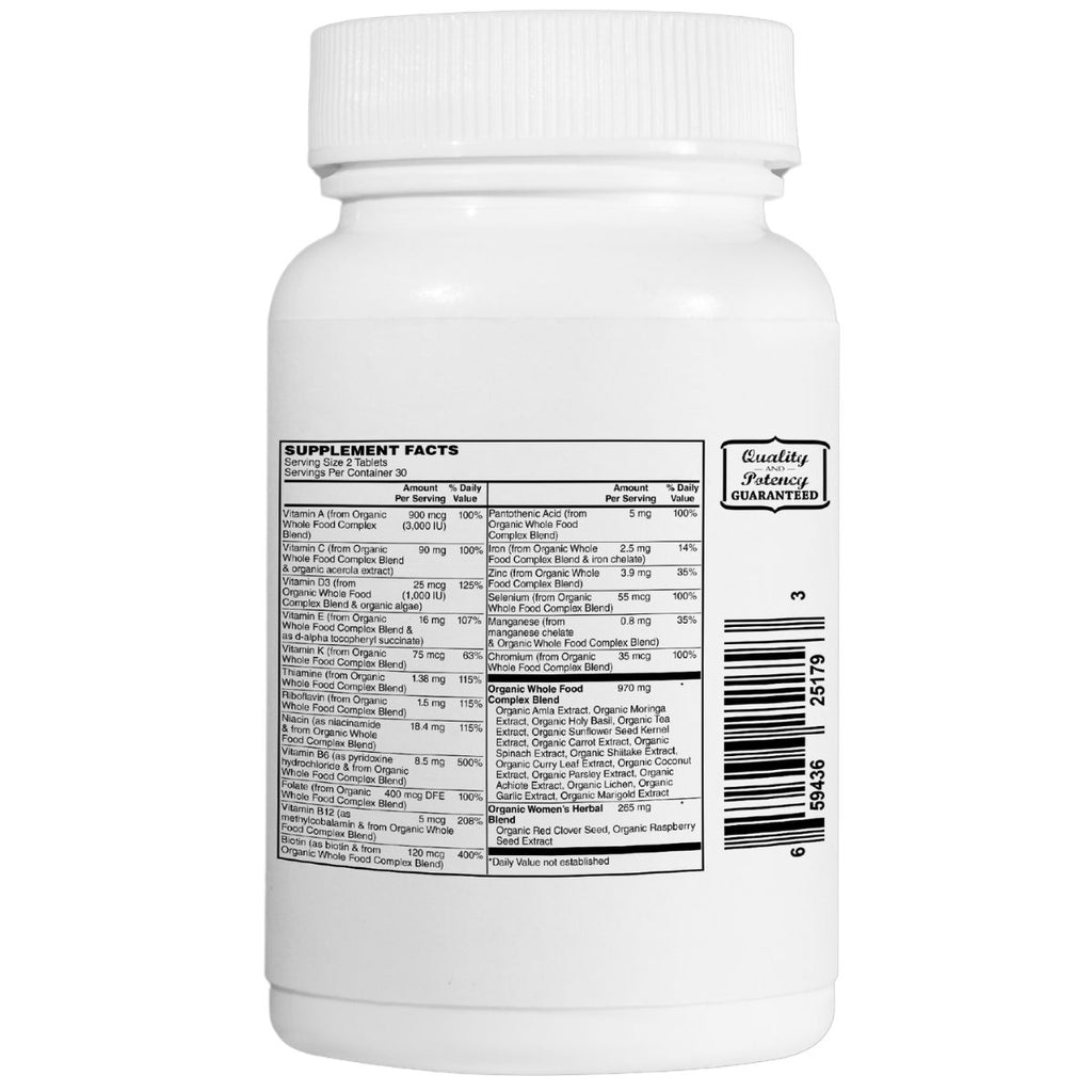 Mother Earth Supplements Organic Whole Food Women's Multi Vitamin - Tablets