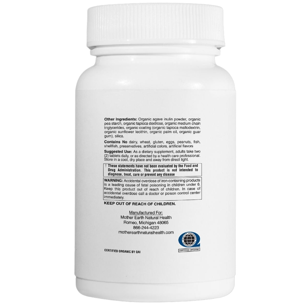 Mother Earth Supplements Organic Whole Food Women's Multi Vitamin - Tablets