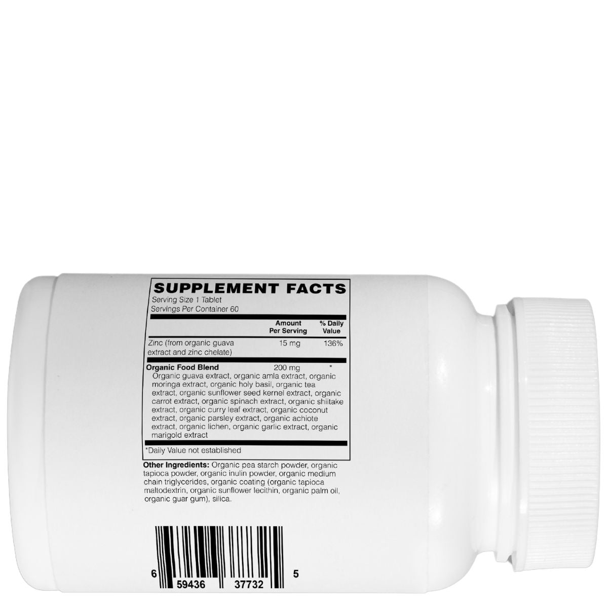 Mother Earth Supplements Organic Whole Food Zinc 15mg - Tablets