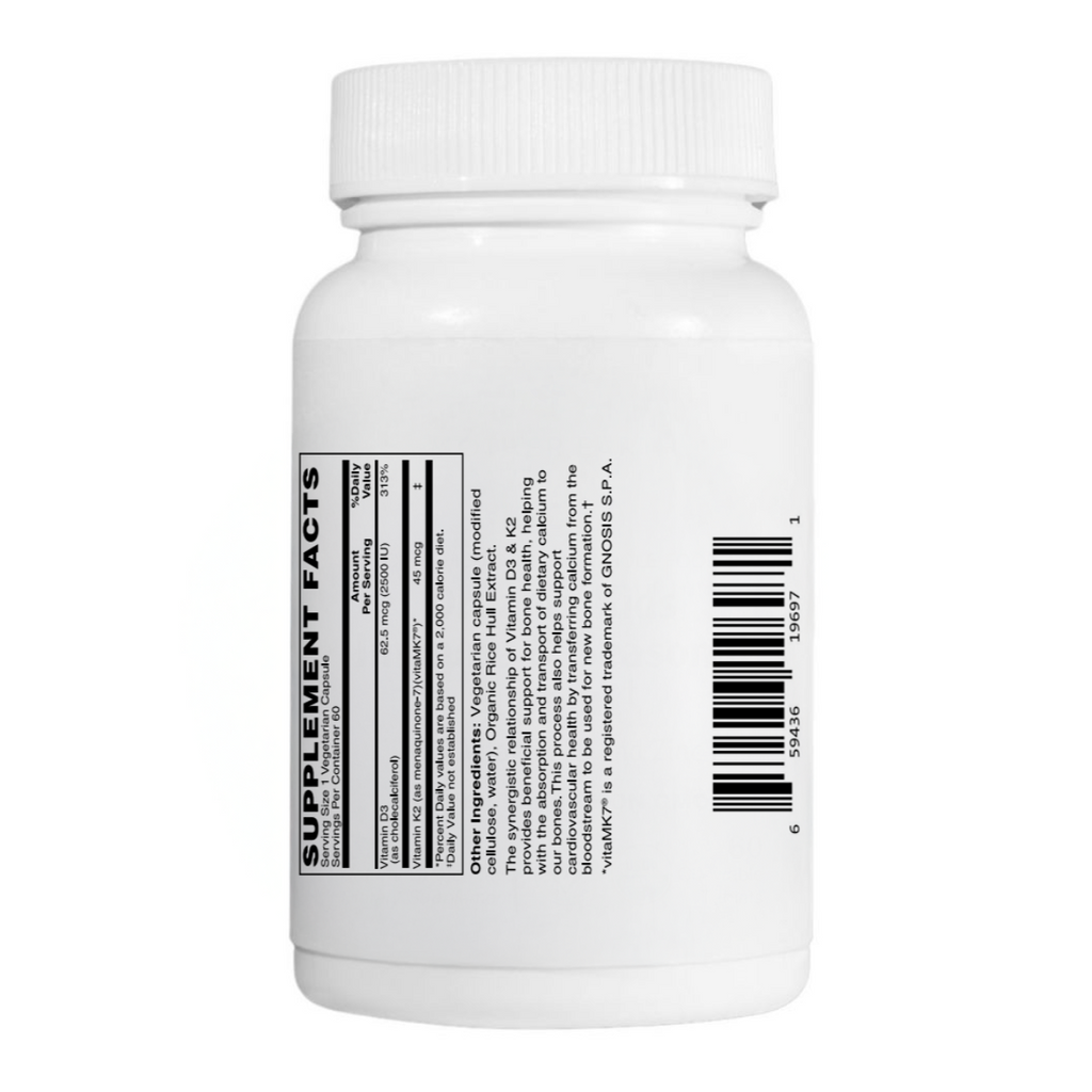 Mother Earth Natural Health – Vitamin D3+K2 62.5mcg/45mcg 60ct