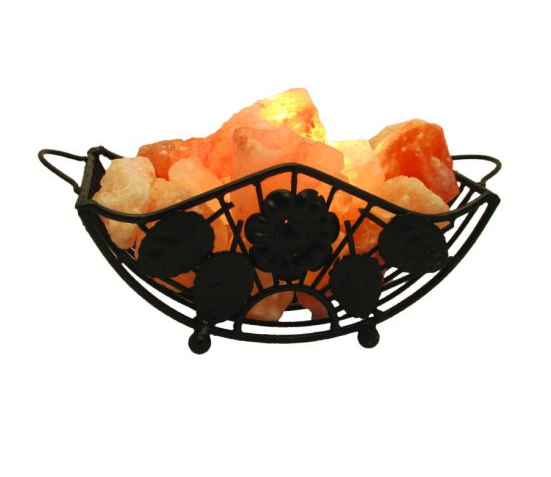 Himalayan Salt - Horizontal Feng Shui Basket Lamp